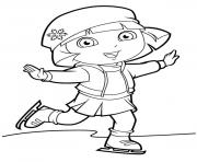 Printable dora ice skating new coloring pages